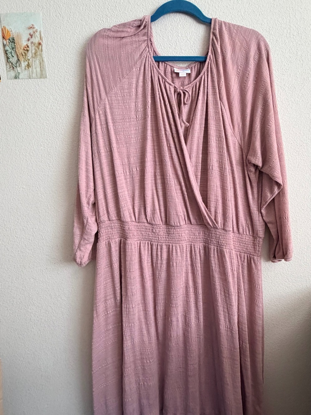 LuLaRoe Dusty Rose dress with Tie Neck